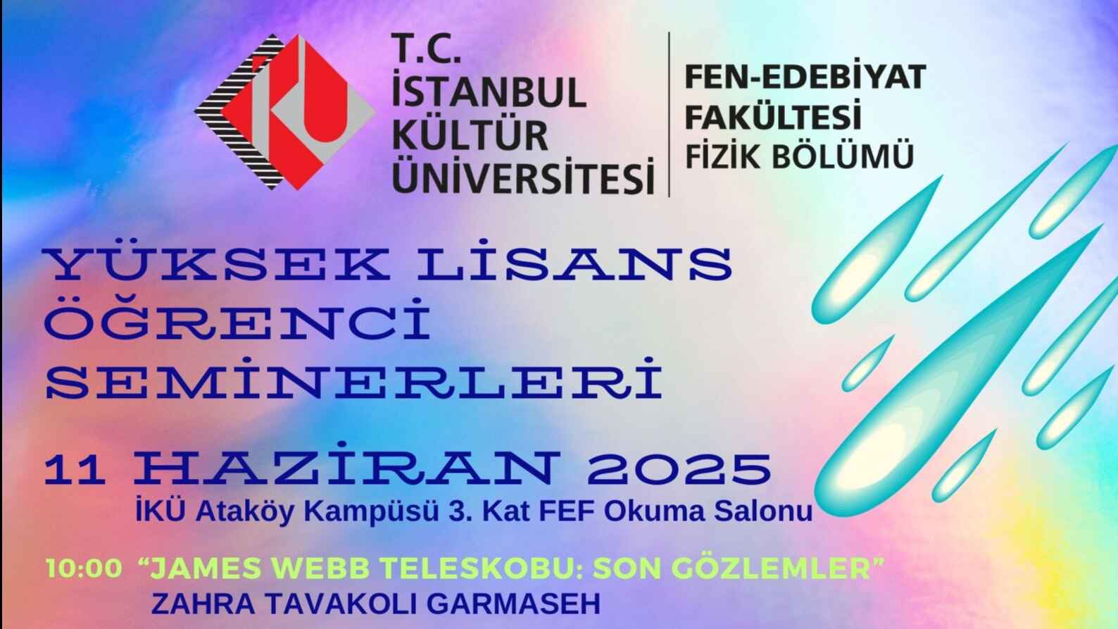 İKÜ Fizik Bölümü Yüksek Lisans Öğrenci Seminerleri