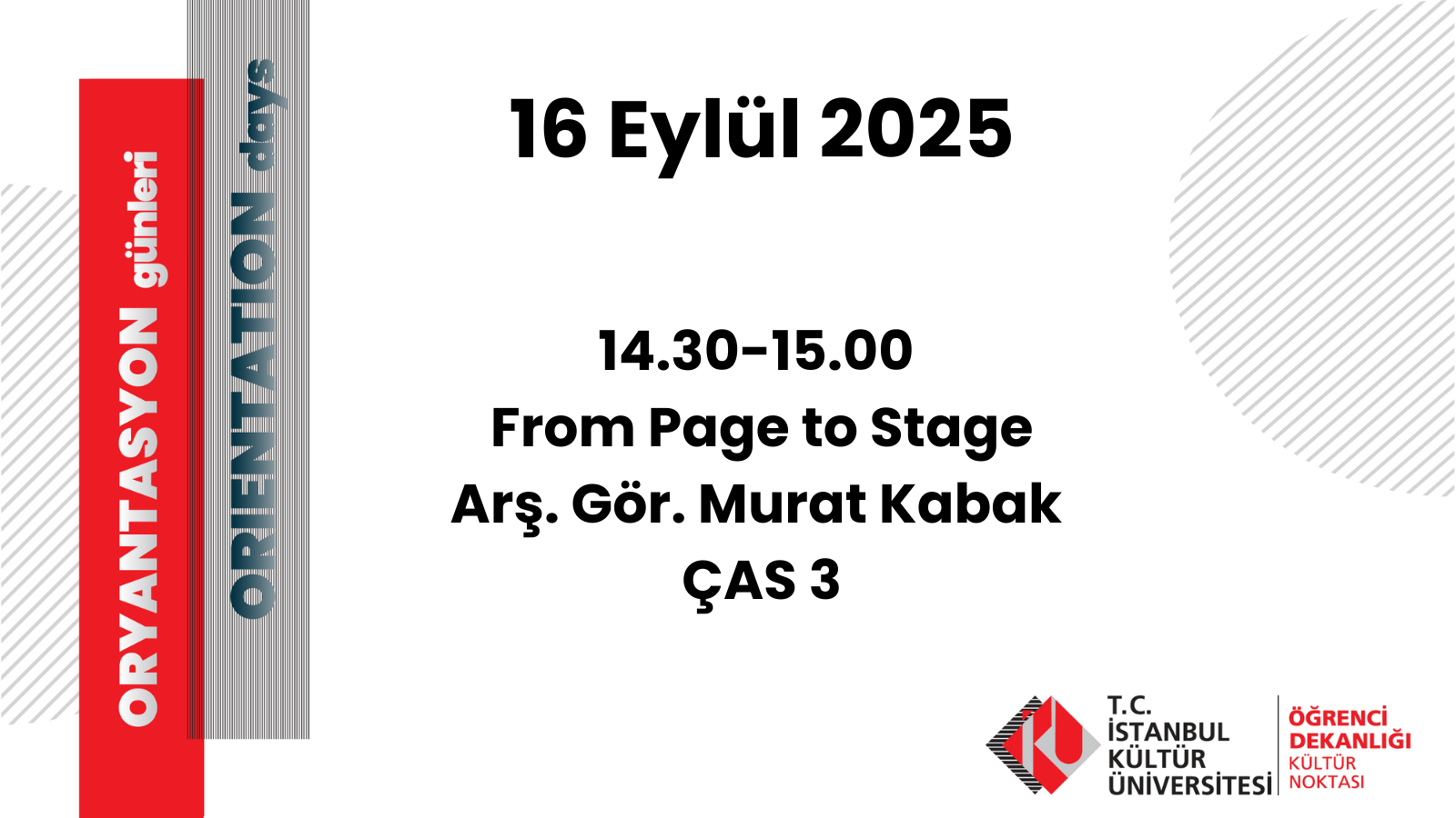 From Page to Stage, Arş.Gör. Murat Kabak