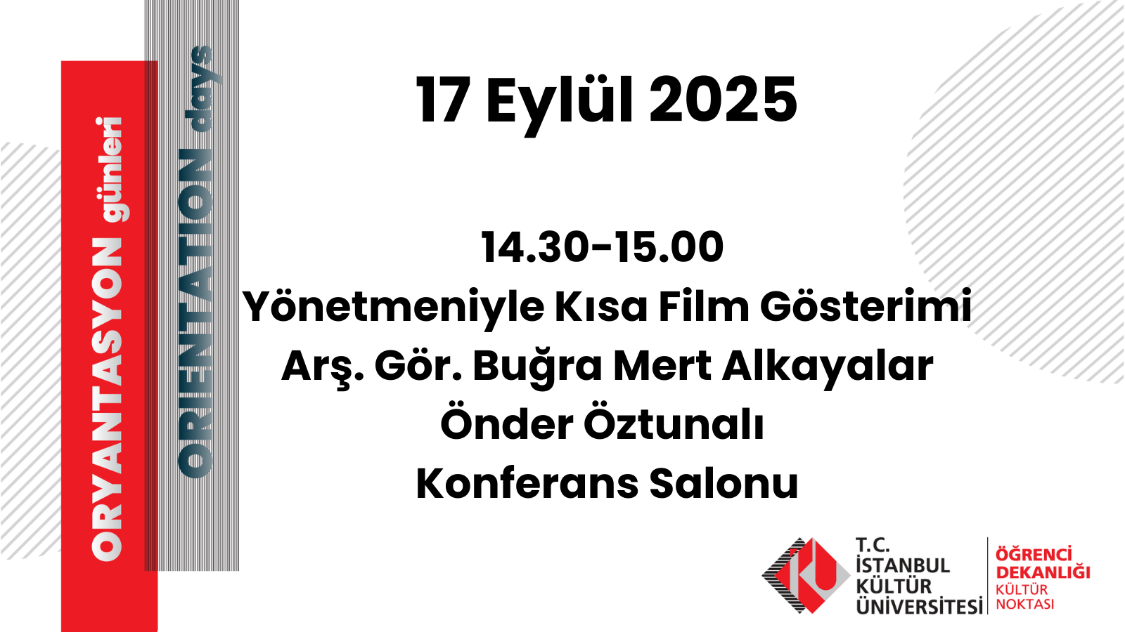 Yönetmeniyle Kısa Film Gösterimi, Arş. Gör. Buğra Mert Alkayalar