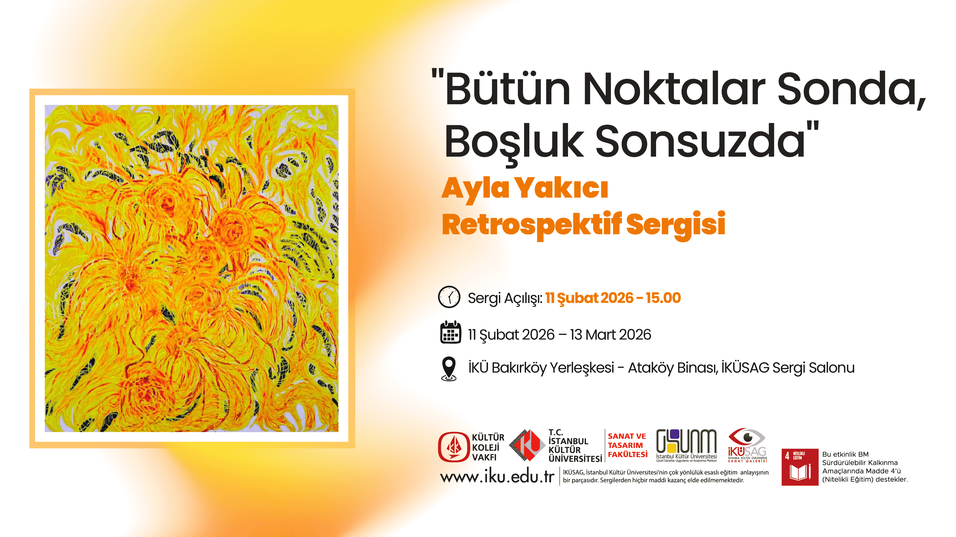 “Bütün Noktalar Sonda, Boşluk Sonsuzda” Ayla Yakıcı Retrospektif Sergisi