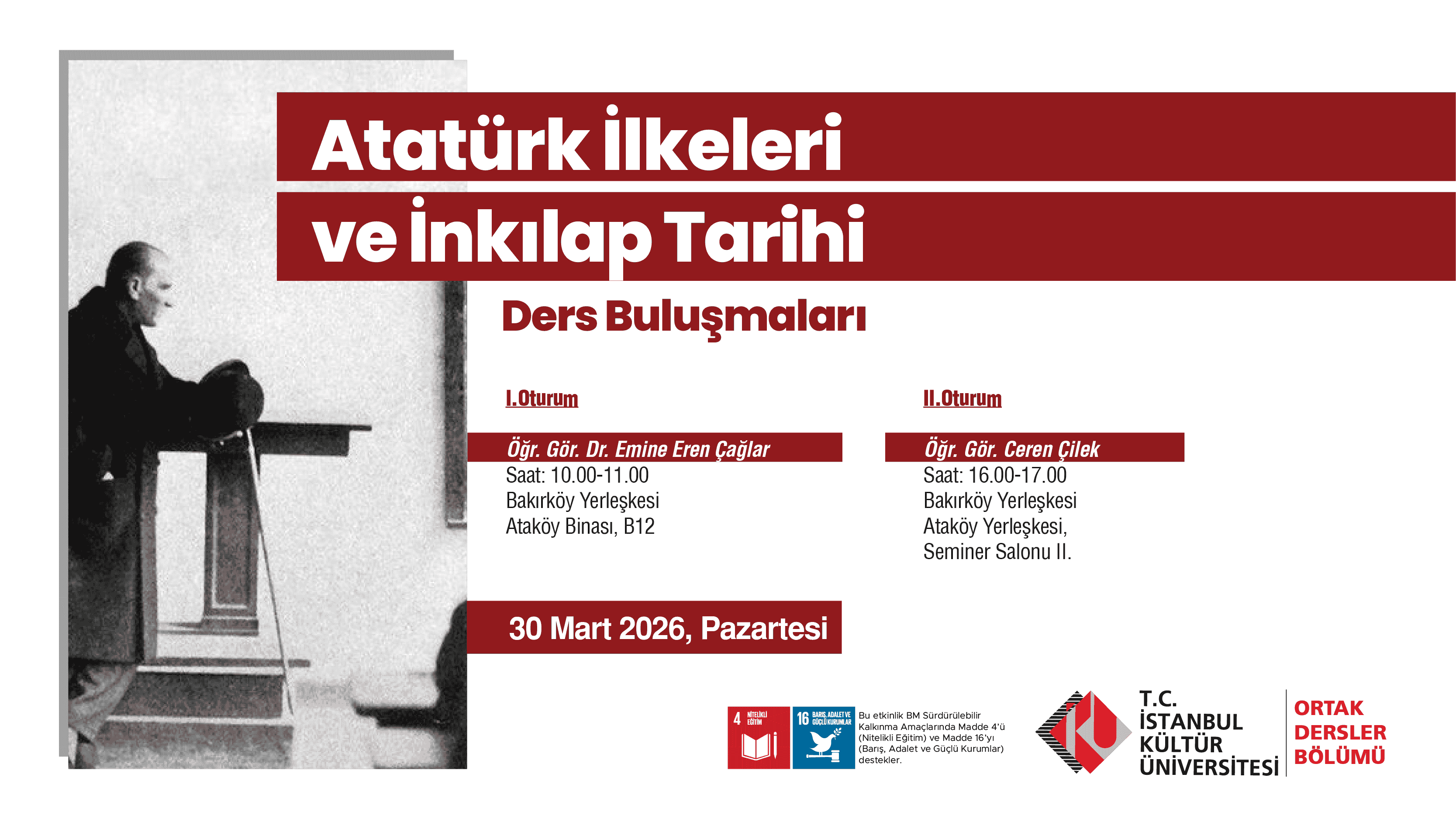 Atatürk İlkeleri ve İnkılap Tarihi Ders Buluşmaları