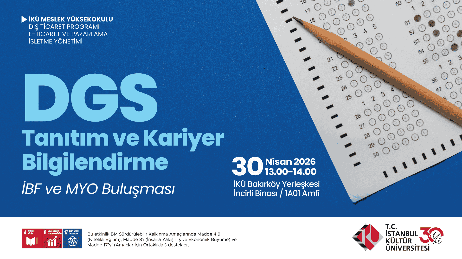 DGS Tanıtım ve Kariyer Bilgilendirme: İBF ve MYO Buluşması